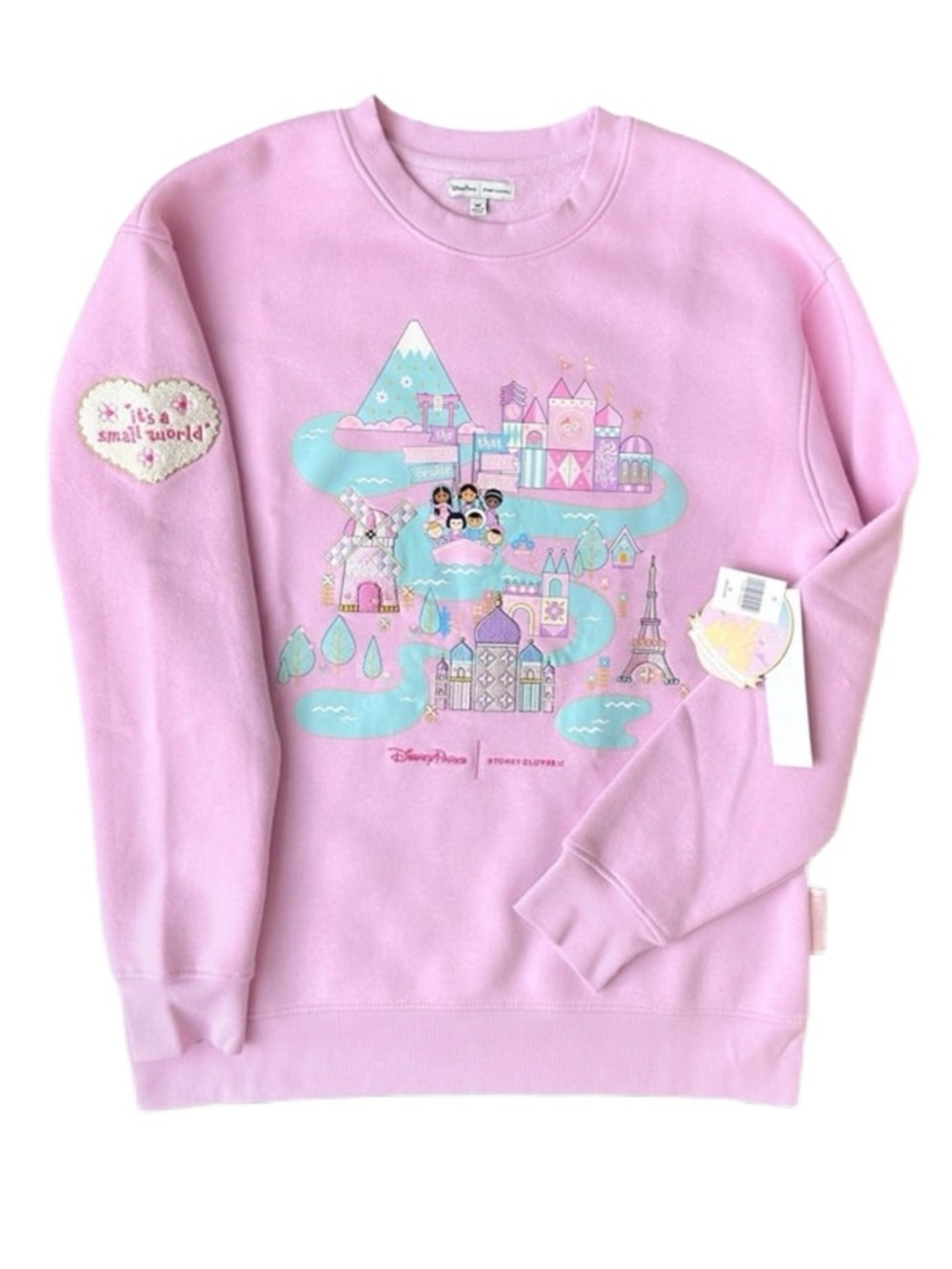 Disney Parks Stoney Clover Pink 'It's a Small World' Sweatshirt - Size M - NWT